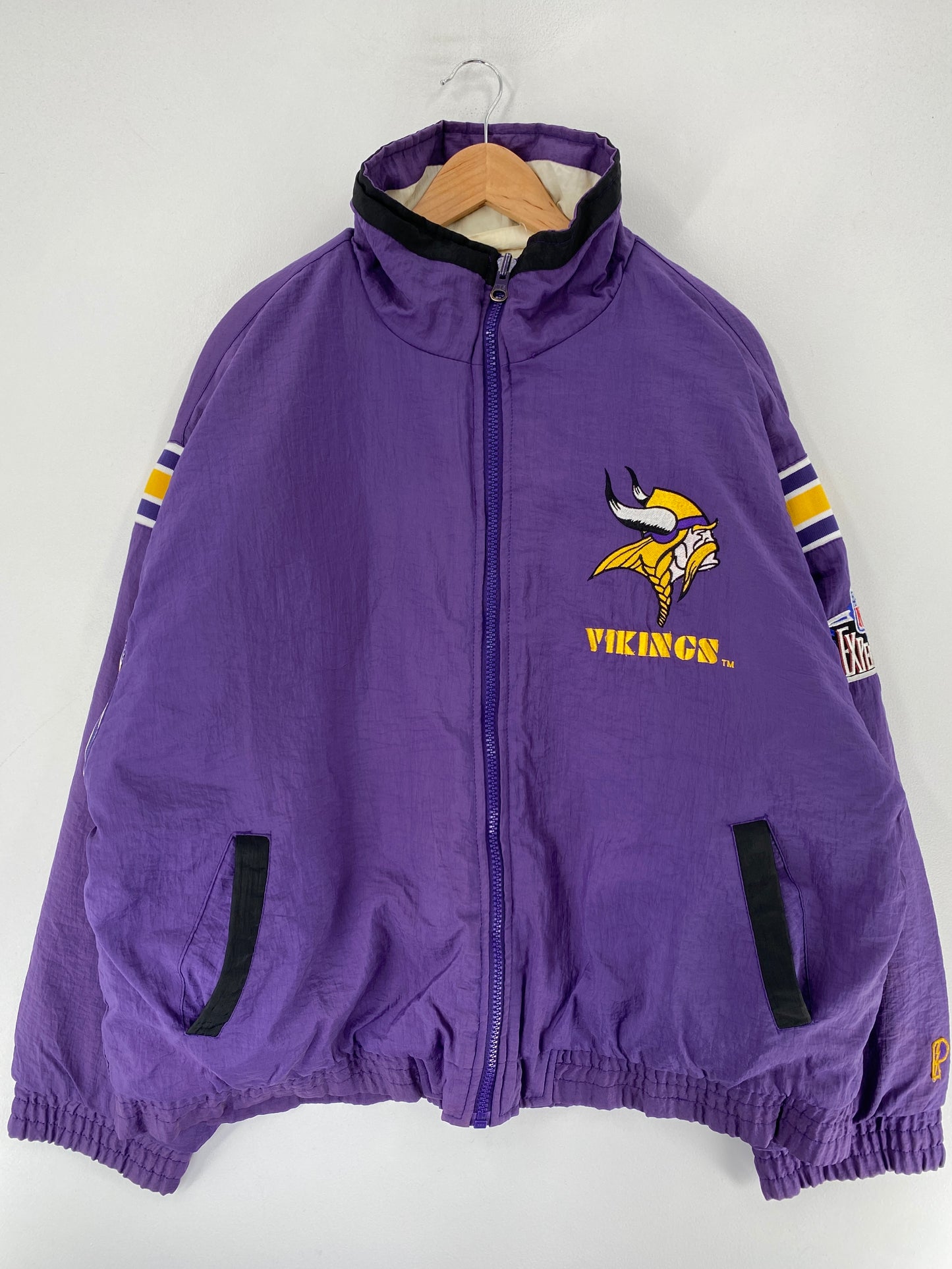 90’s MINNESOTA VIKINS Size XL Padded Reversible Nylon Jacket / F5024N