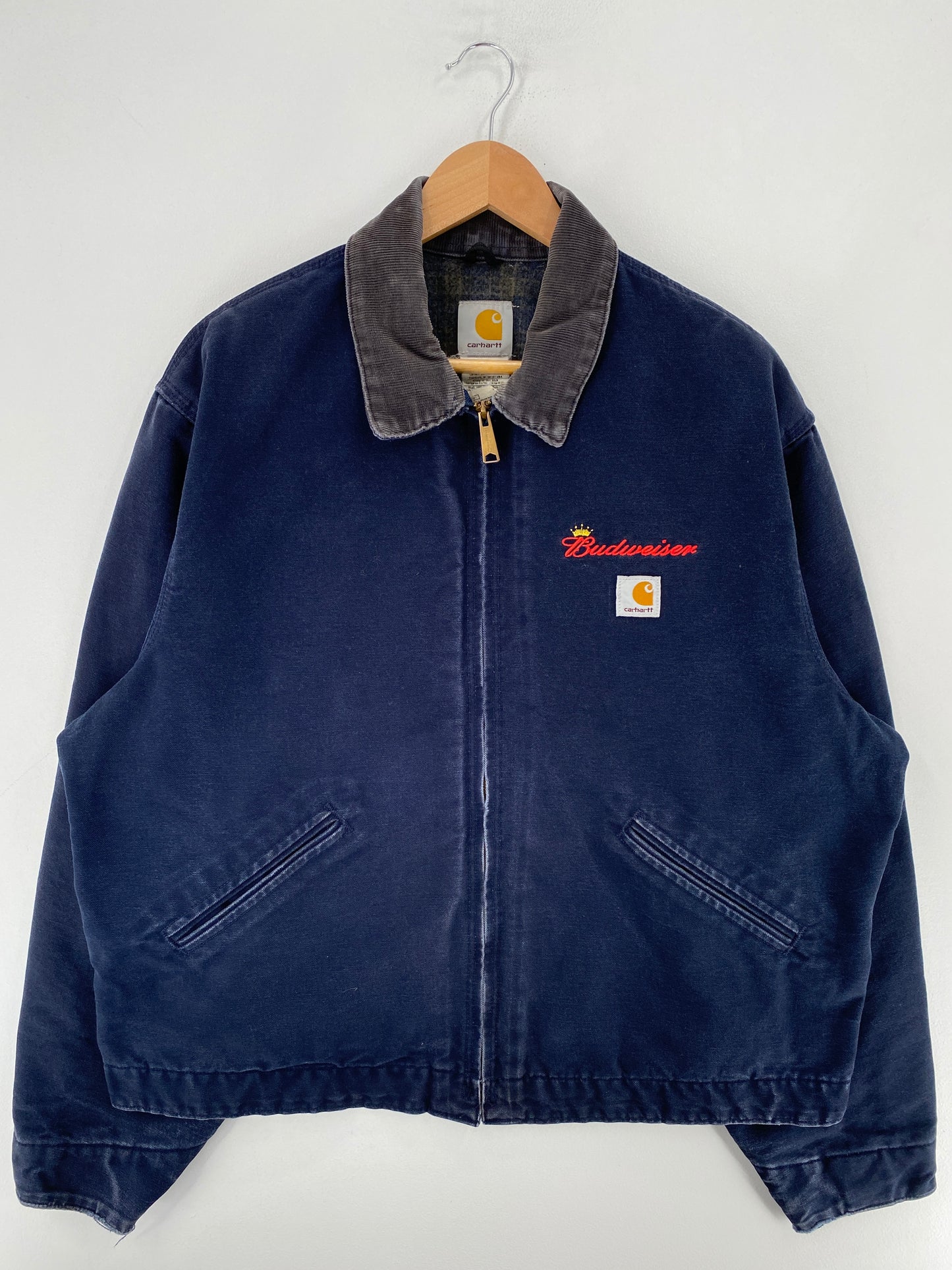90's CARHARTT x BUDWEISER Made in USA Size XL Vintage Duck Jacket / F8756J