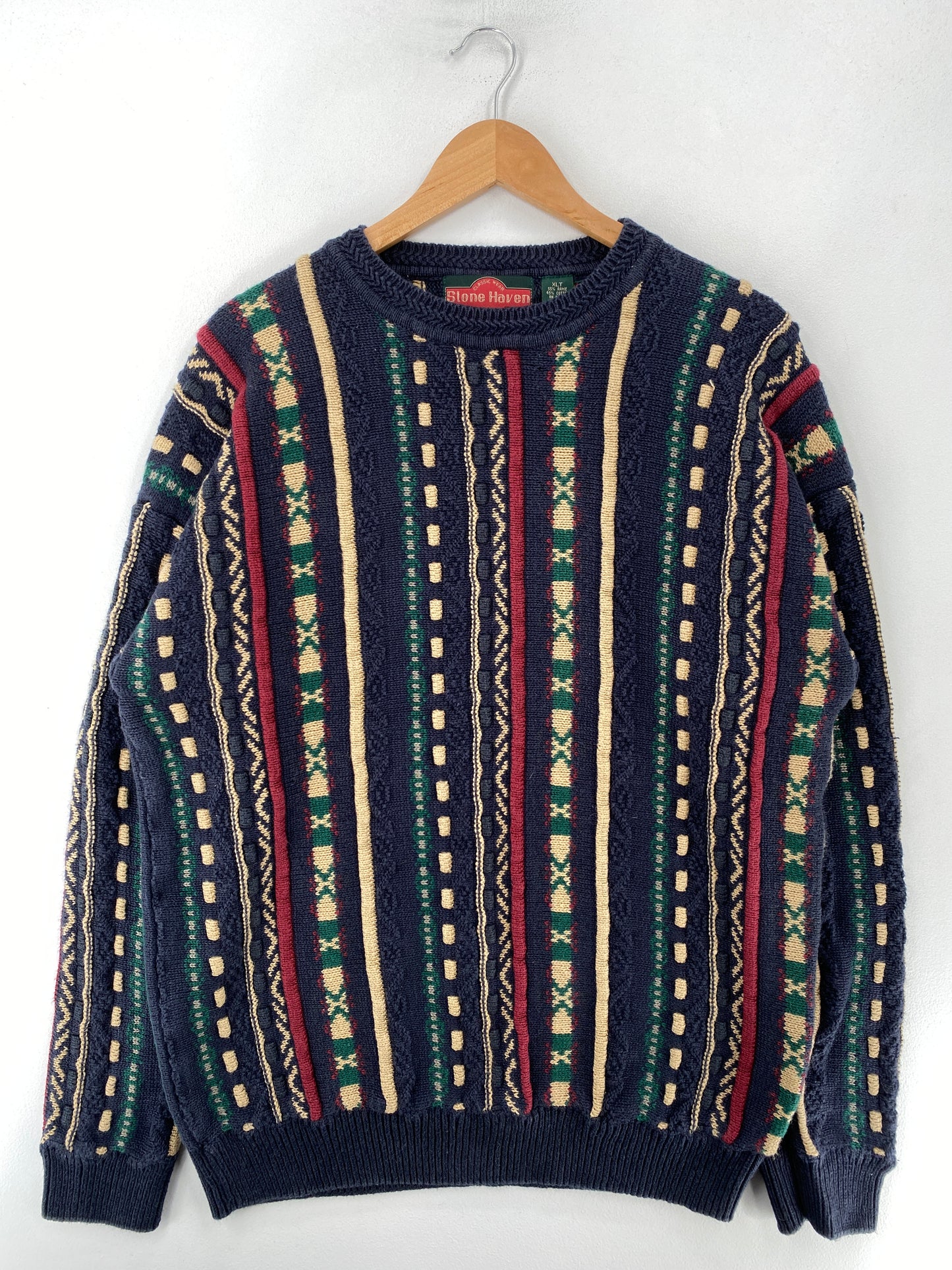 Vintage COOGI-Style Size XL Cotton 3D Knit Sweater / G4623K