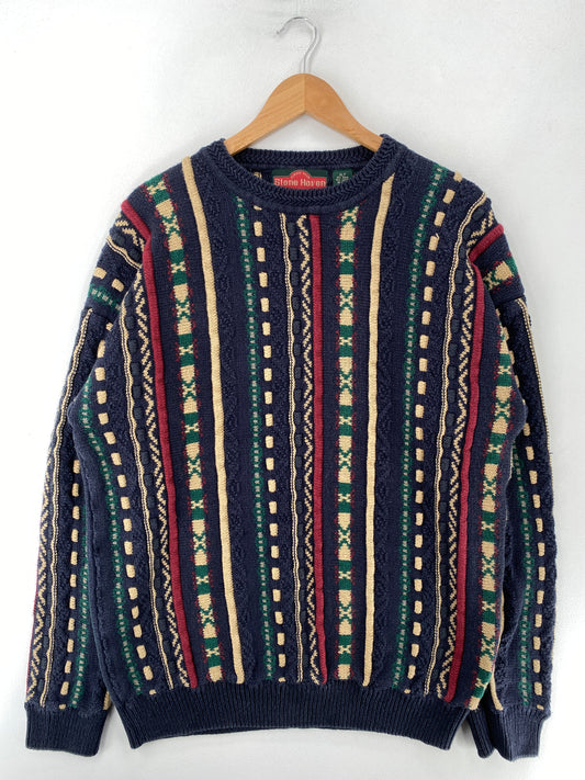 Vintage COOGI-Style Size XL Cotton 3D Knit Sweater / G4623K