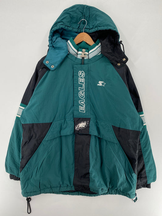 90’s STARTER x PHILADELPHIA EAGLES  Size L NFL Padded Nylon Jacket / F6062N