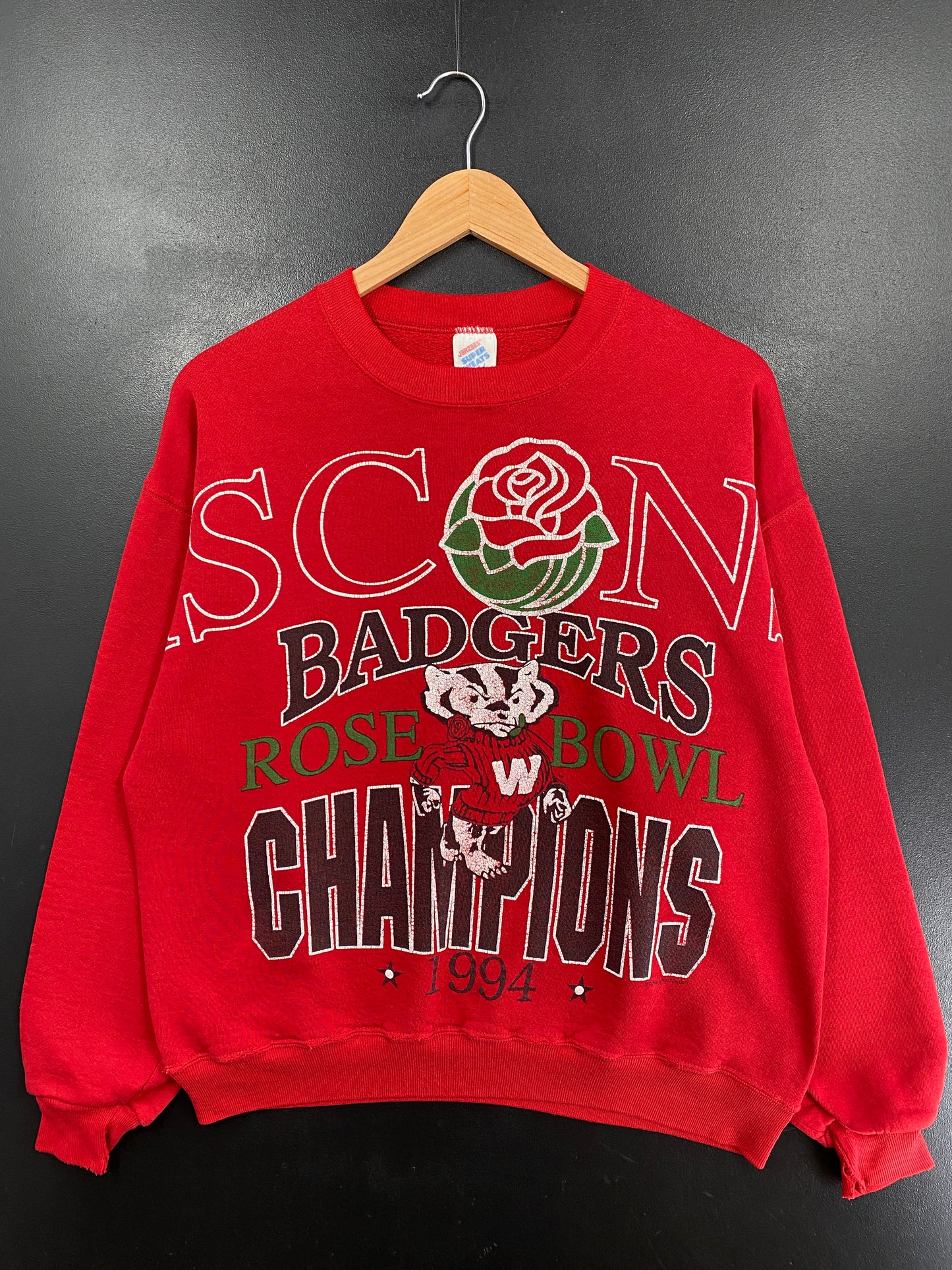 1994 WISCONSIN BADGERS Size L Vintage College Sweat-shirt / G6140S