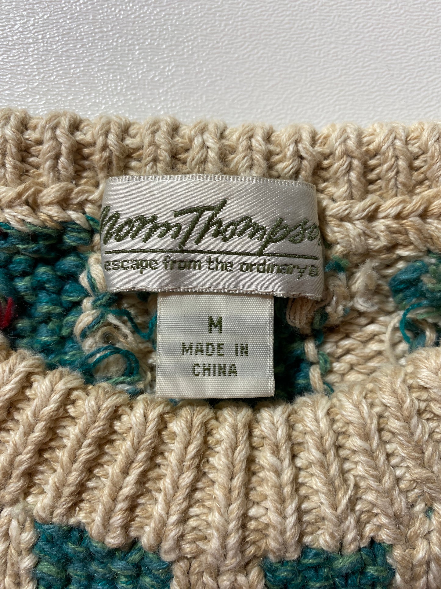 Vintage NORM THOMPSON Size M Cotton Knit Sweater / G4727K