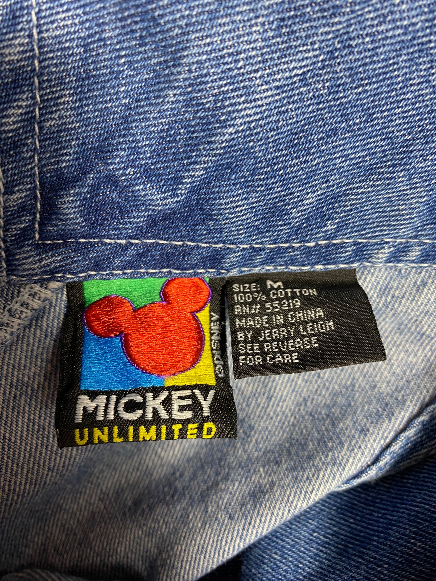 Vintage DISNEY MICKEY Size M Denim Overall Shorts / G3207P
