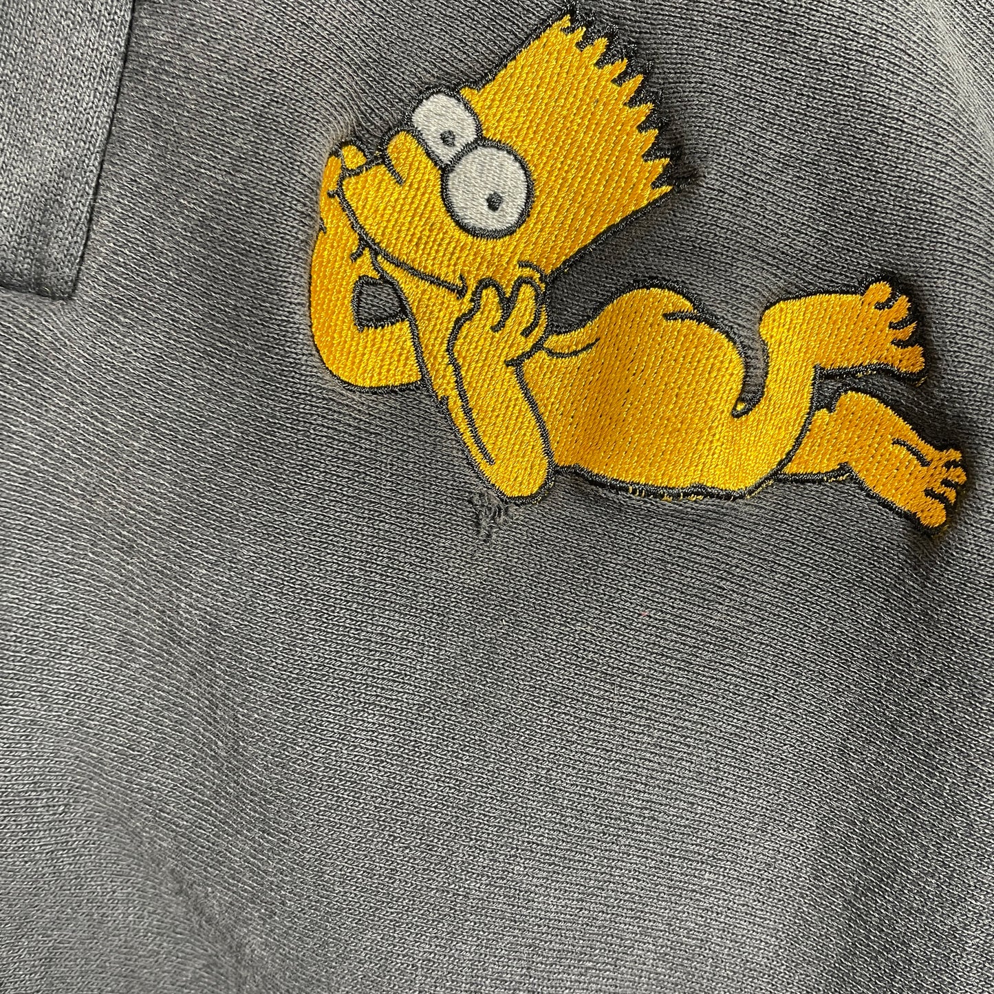 (XL) 90's THE SIMPSONS Vintage HalF Zip Hoodie Sweatshirt / A1151S