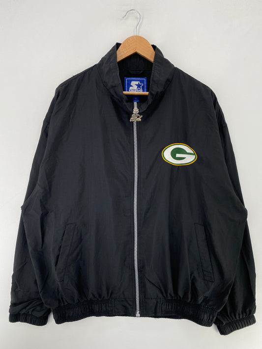 90’s STARTER x GREEN BAY PACKERS Size XL NFL Zip-up Nylon Jacket / G137N