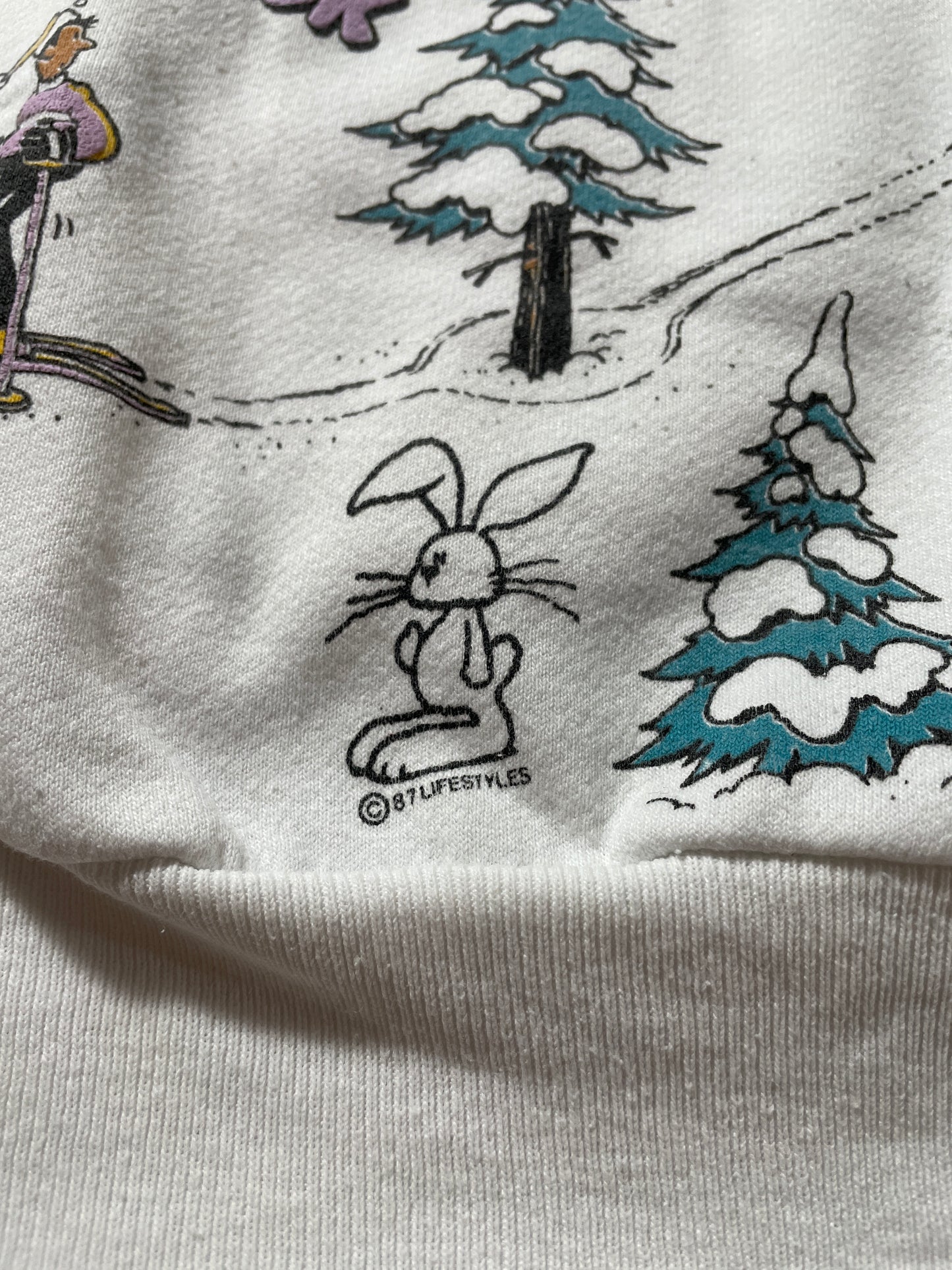 1987 SKI Made in USA Size ONE SIZE (Approx.L) Vintage Sweat-Shirt / G5633S