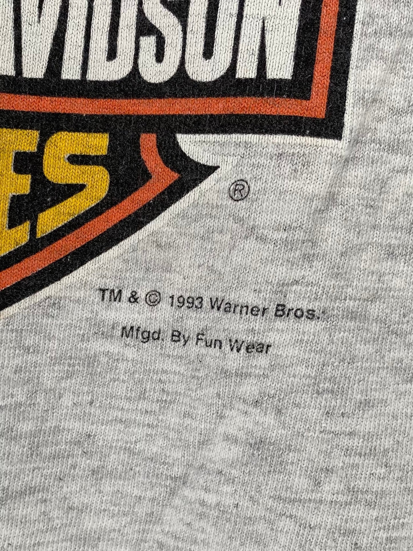 1993 HARLEY DAVIDSON x LOONEY TUNES TAZ Made in USA Size L Vintage T-Shirt / E8939T