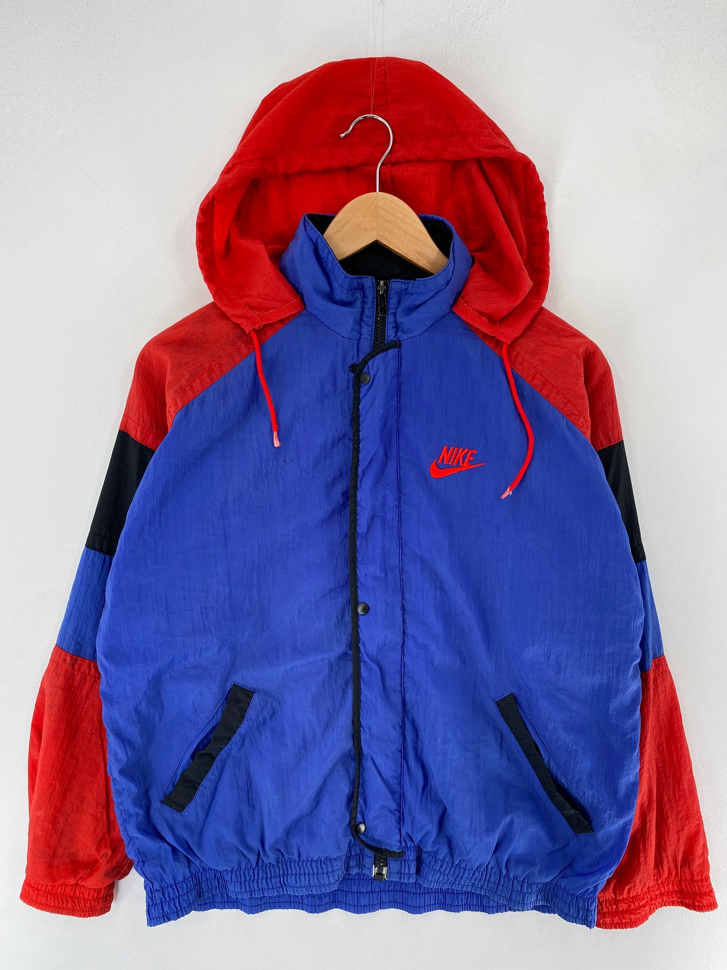 90's NIKE Size Approx. Boys L Vintage Zip-up Nylon Hoodie Jacket/ F3481N