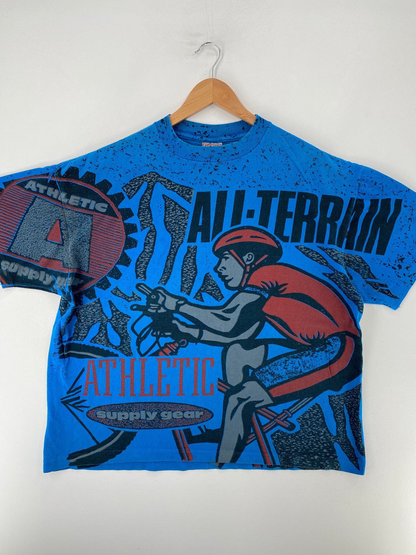 90's ATHLETIC SUPPLY GEAR CYCLING Made in USA Size XL Vintage T-Shirt / G6328T