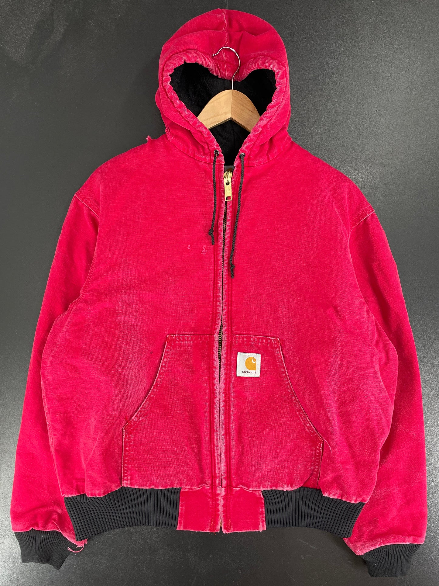 Vintage CARHARTT Size L Zip-Up Hoodie Duck Jacket / F7142J