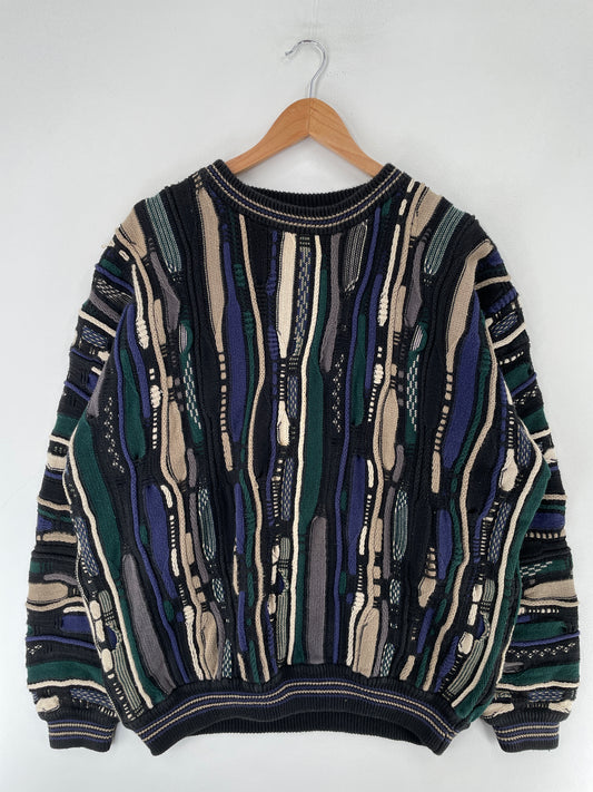 Vintage 3D COOGI-STYLE Size XL Cotton Knit Sweater / F2876K