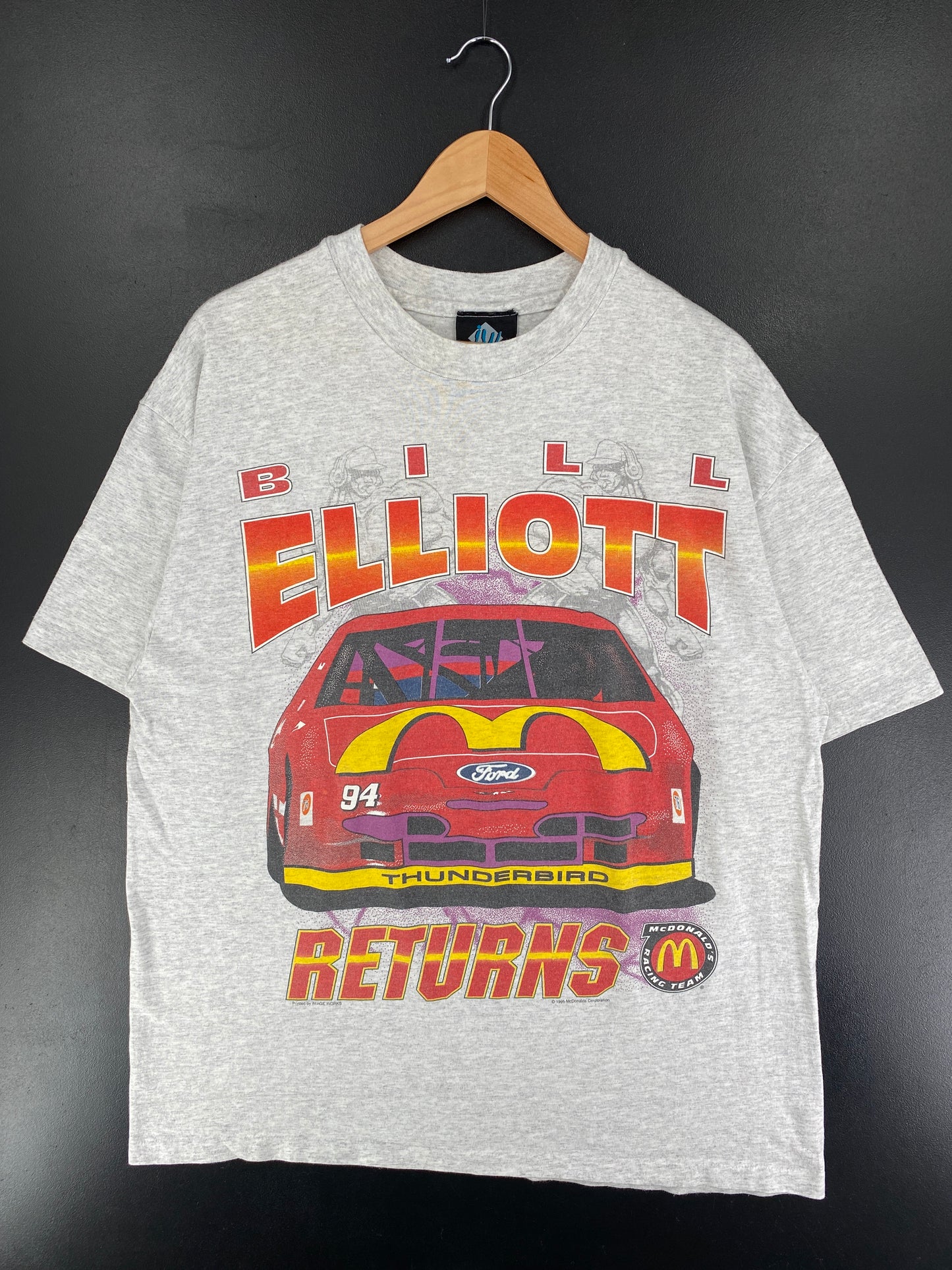 1995 FORD x MCDONALD'S BILL ELLIOTT Made in USA Size XL Vintage Racing T-Shirt / F1288T