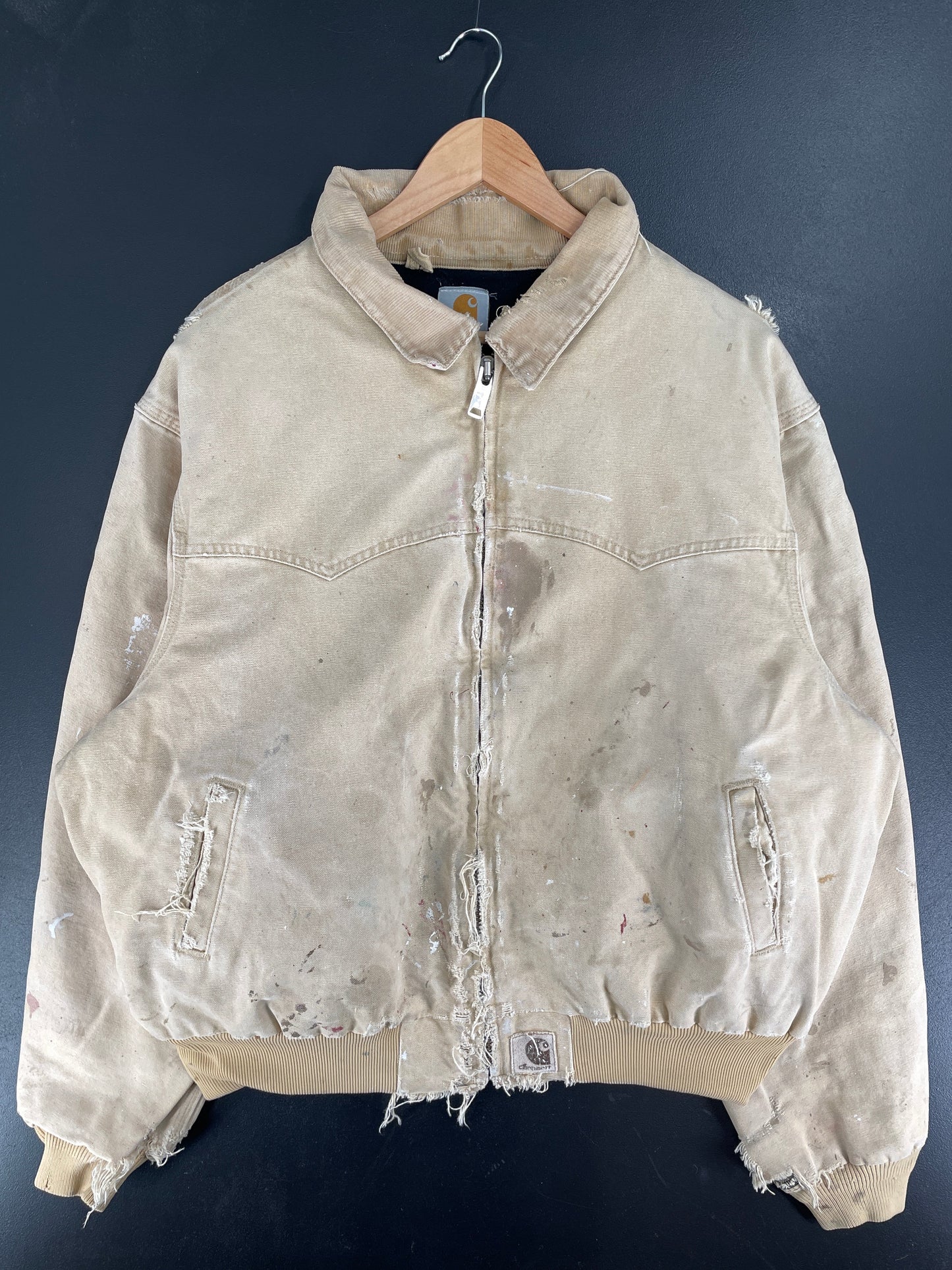 .Vintage CARHARTT Size No Tag Approx. XXL Zip-Up Duck Jacket / F7136J