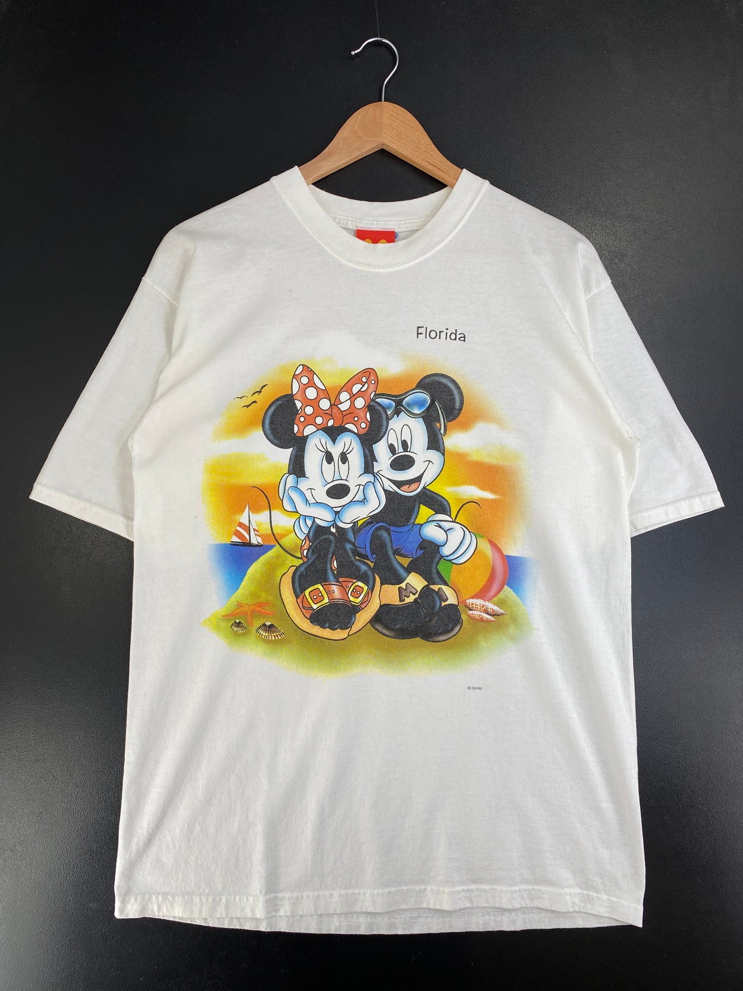 00’ DISNEY MICKEY MINNIE Size L Vintage T-Shirt / G2874T