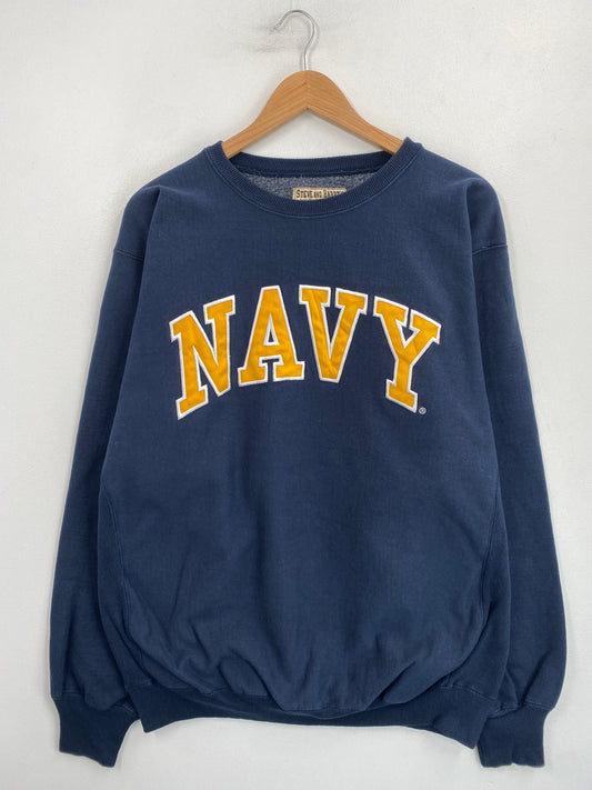 Vintage NAVY Size L College Sweat-shirt / G6400S