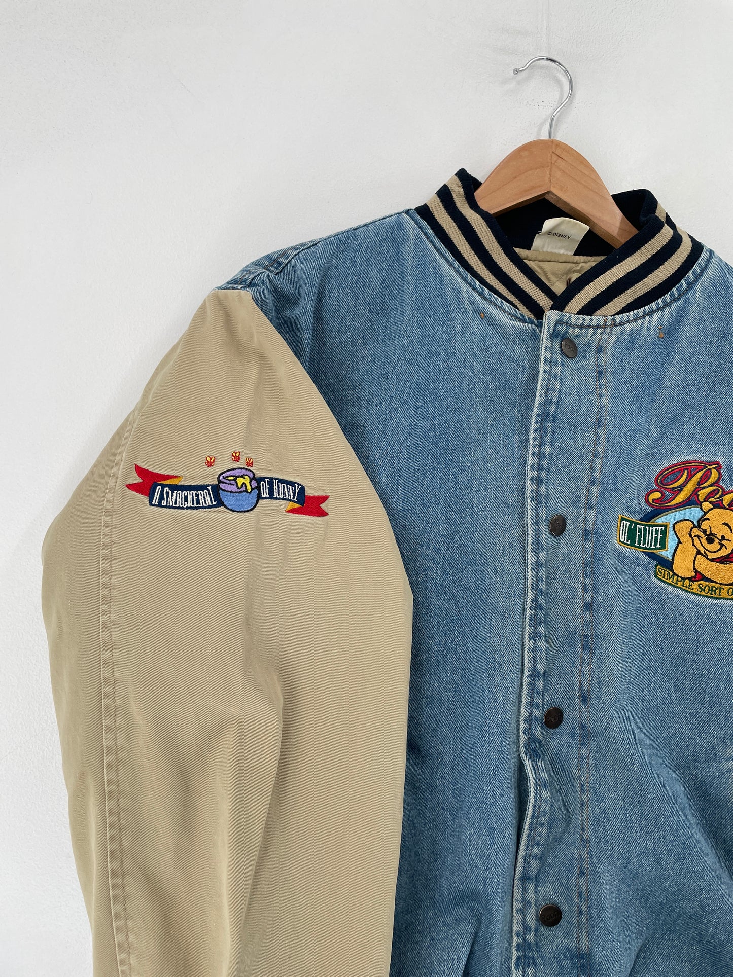 Vintage DISNEY WINNIE THE POOH Size Approx. S Denim Jacket / F5925J