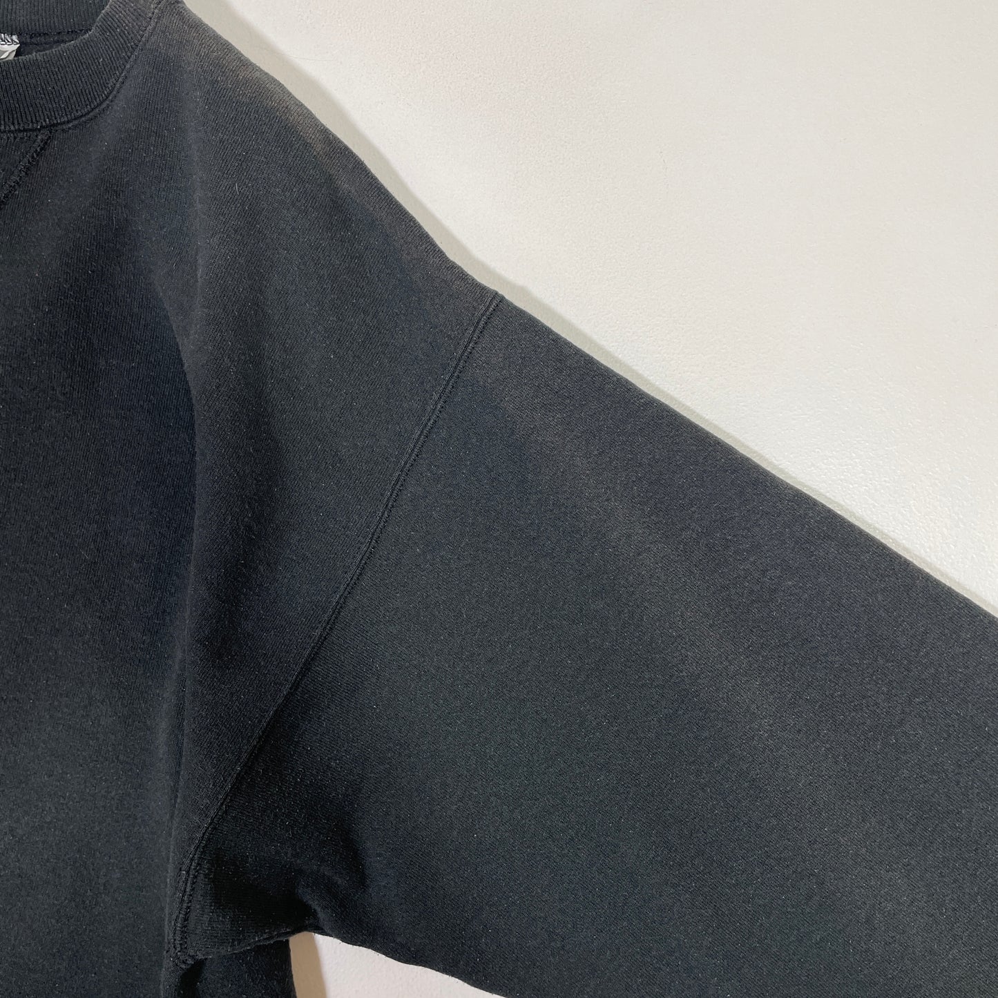 (XL) 90's Hanes PLAIN BLACK Sweat-shirt / A0744S
