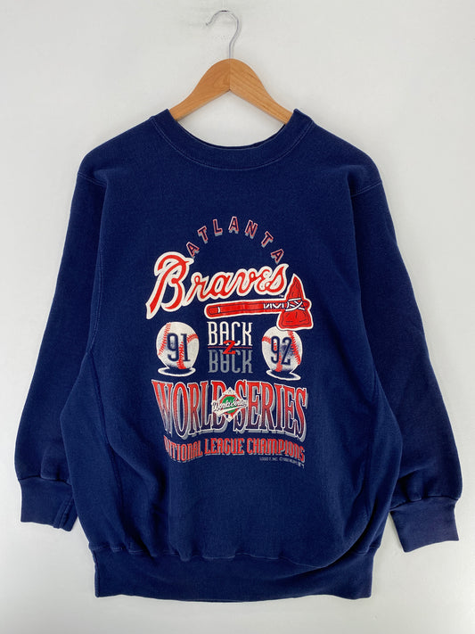 1992 ATLANTA BRAVES Made in USA Size XL Vintage MLB Sweat-Shirt / G529S