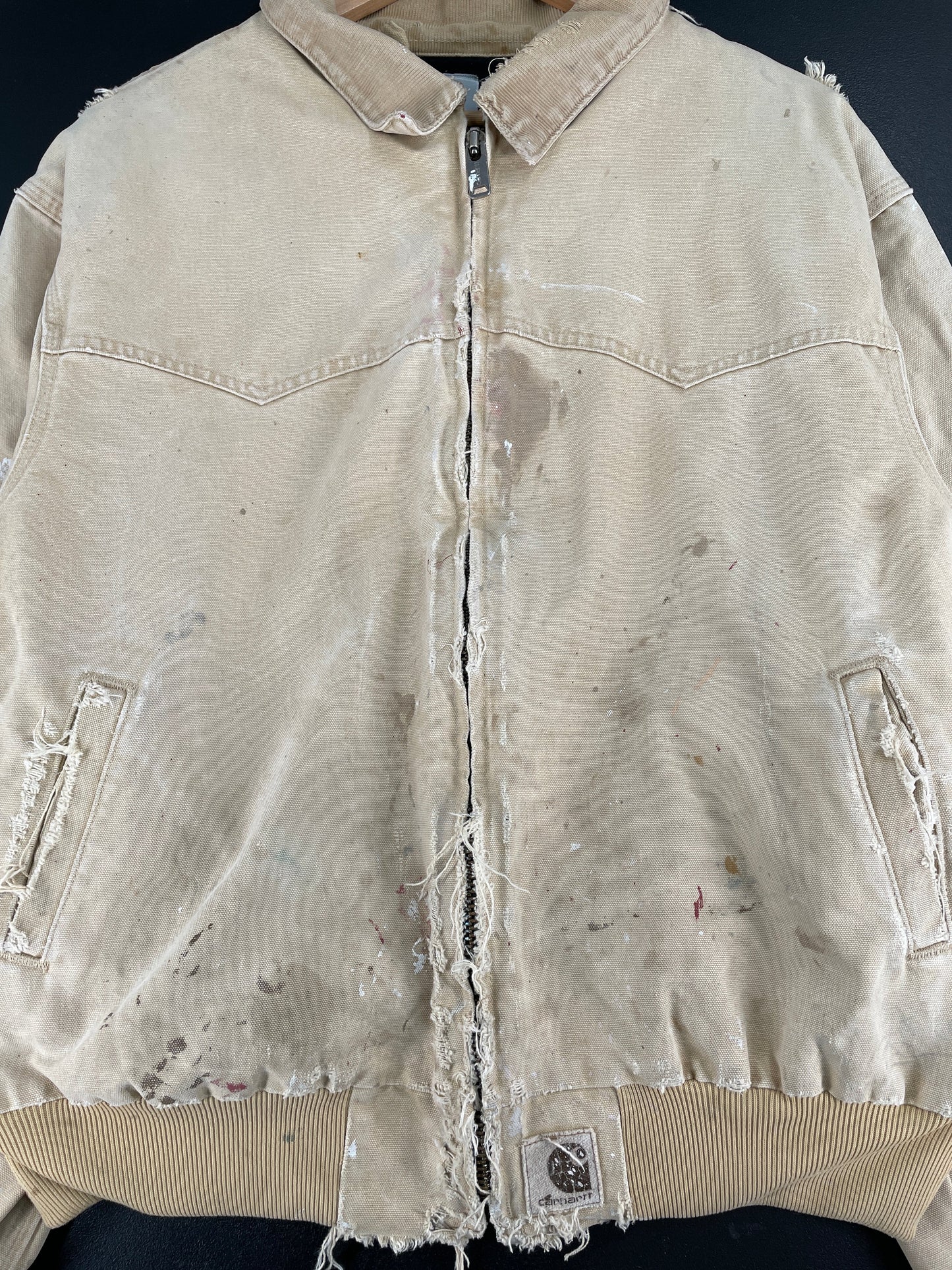 .Vintage CARHARTT Size No Tag Approx. XXL Zip-Up Duck Jacket / F7136J