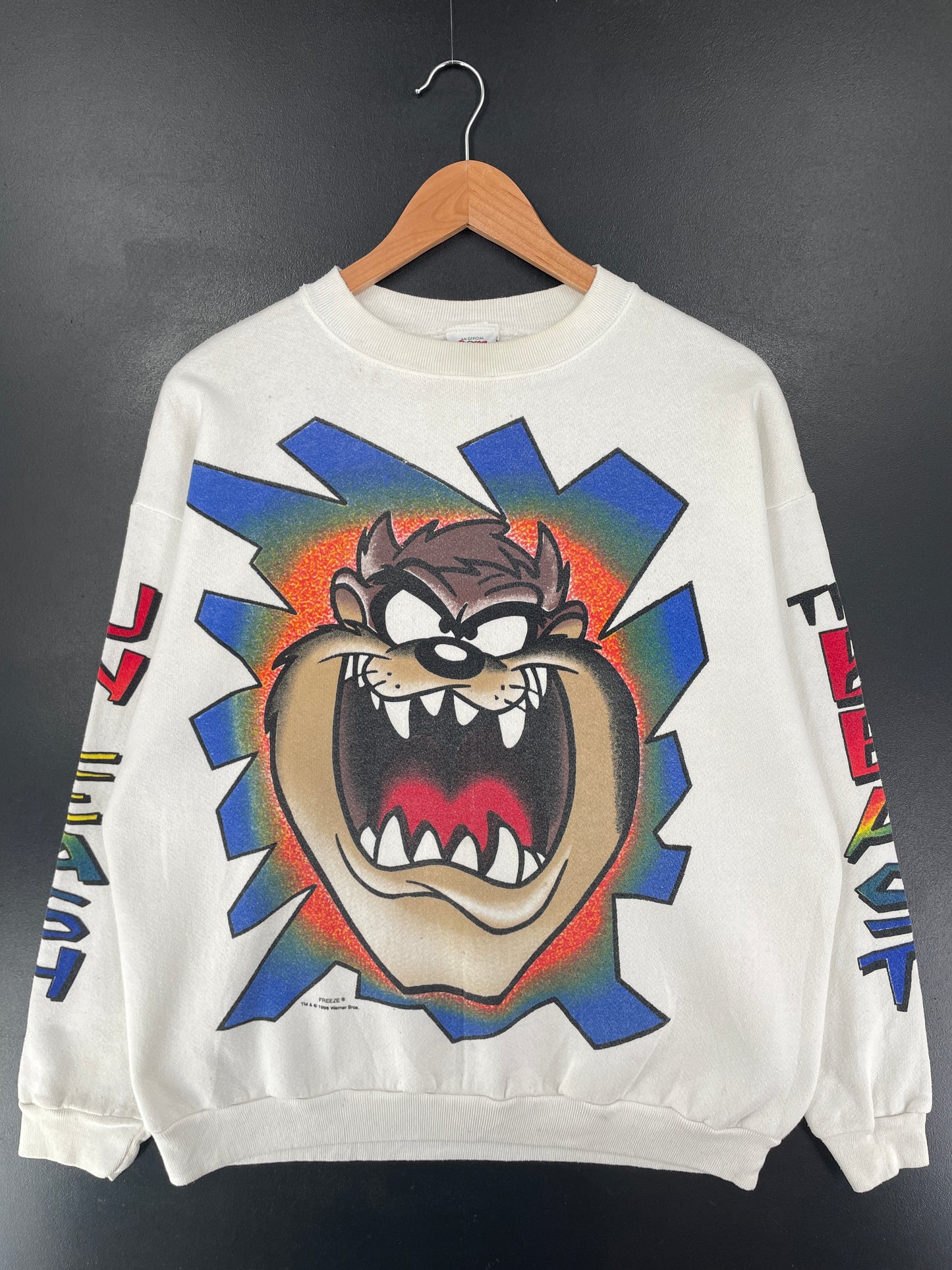 1995 LOONEY TUNES TAZ Made in USA Size L Vintage Sweat-shirt / G4116S