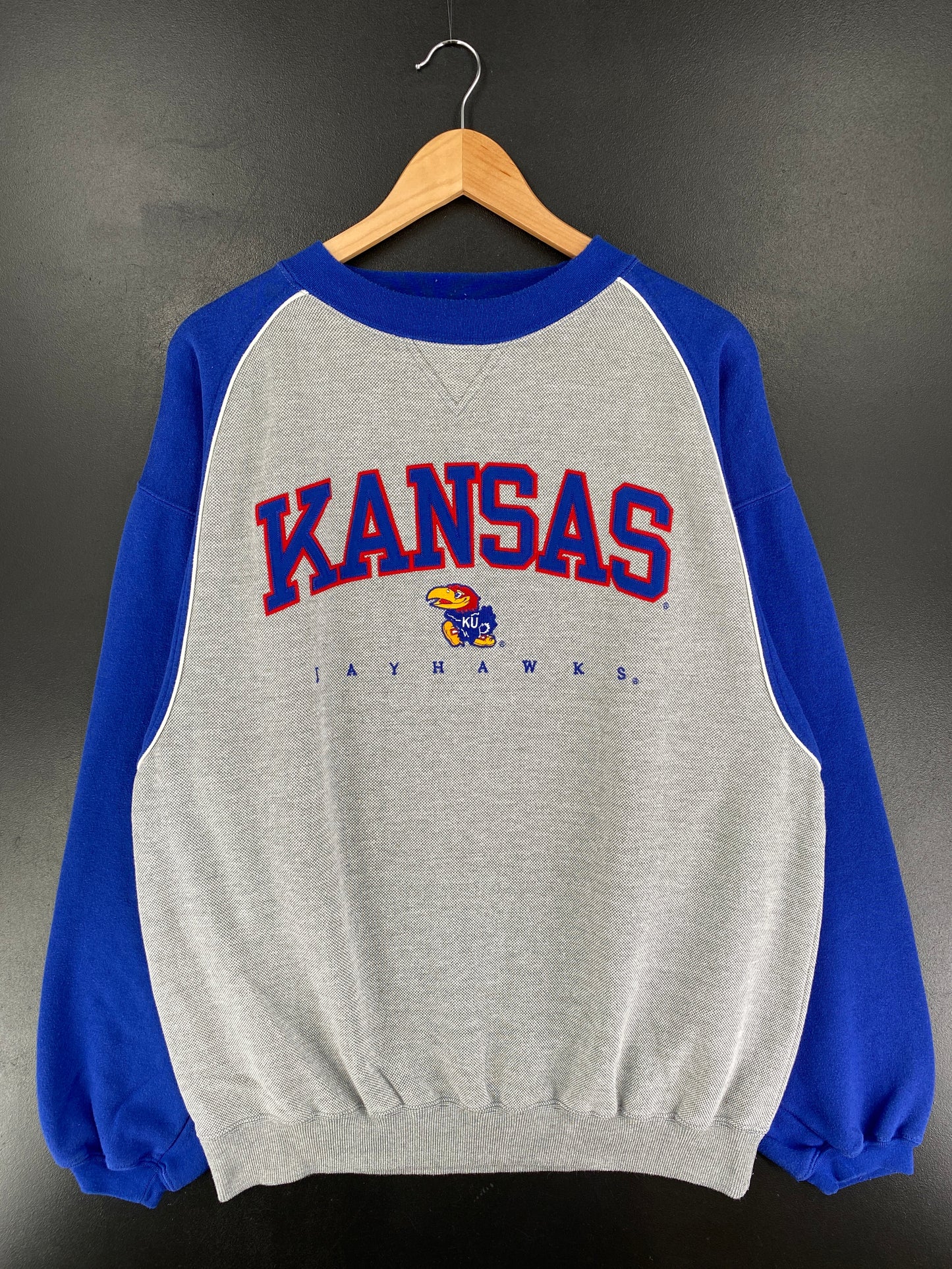 00’ KANSAS Size L Vintage College Sweat-Shirts / F1241S