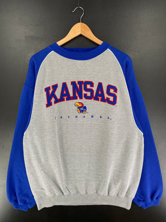 00’ KANSAS Size L Vintage College Sweat-Shirts / F1241S