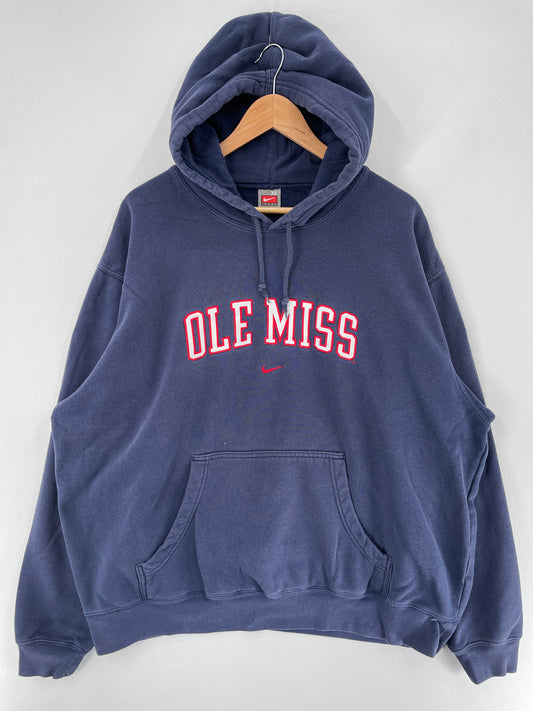 00' NIKE x POLE MISS Size XL Vintage College Hoodie Sweat-Shirt / F4966S