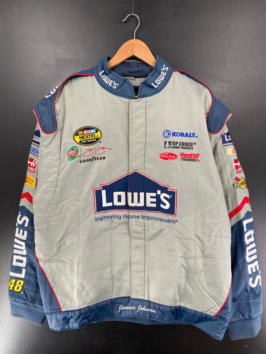 Vintage NASCAR LOWES x JIMMIE JOHNSON Size XL Racing Nylon Jacket / G5831N