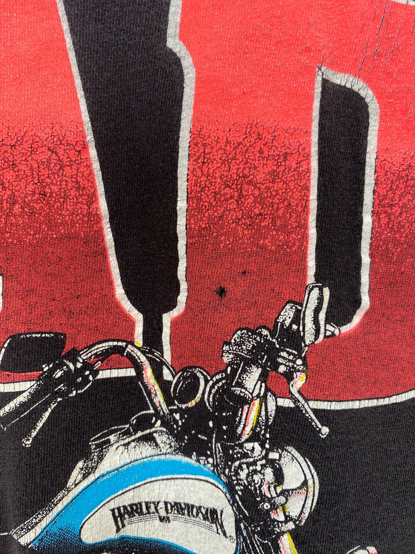 1991 LOONEY TUNES TAZ x HARLEY DAVIDSON Size Approx. M Vintage T-Shirt / F3847T