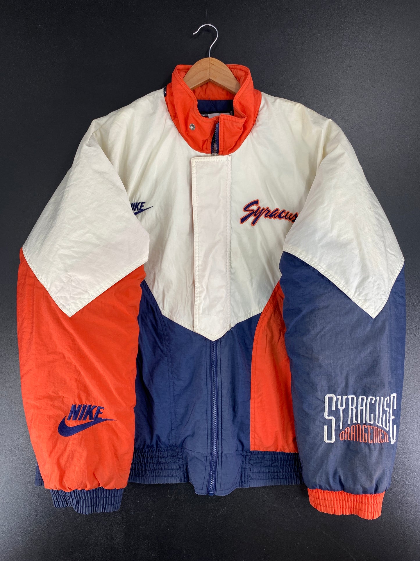 90’s NIKE x SYRACUSE Size L Padded Nylon Jacket / F4521N
