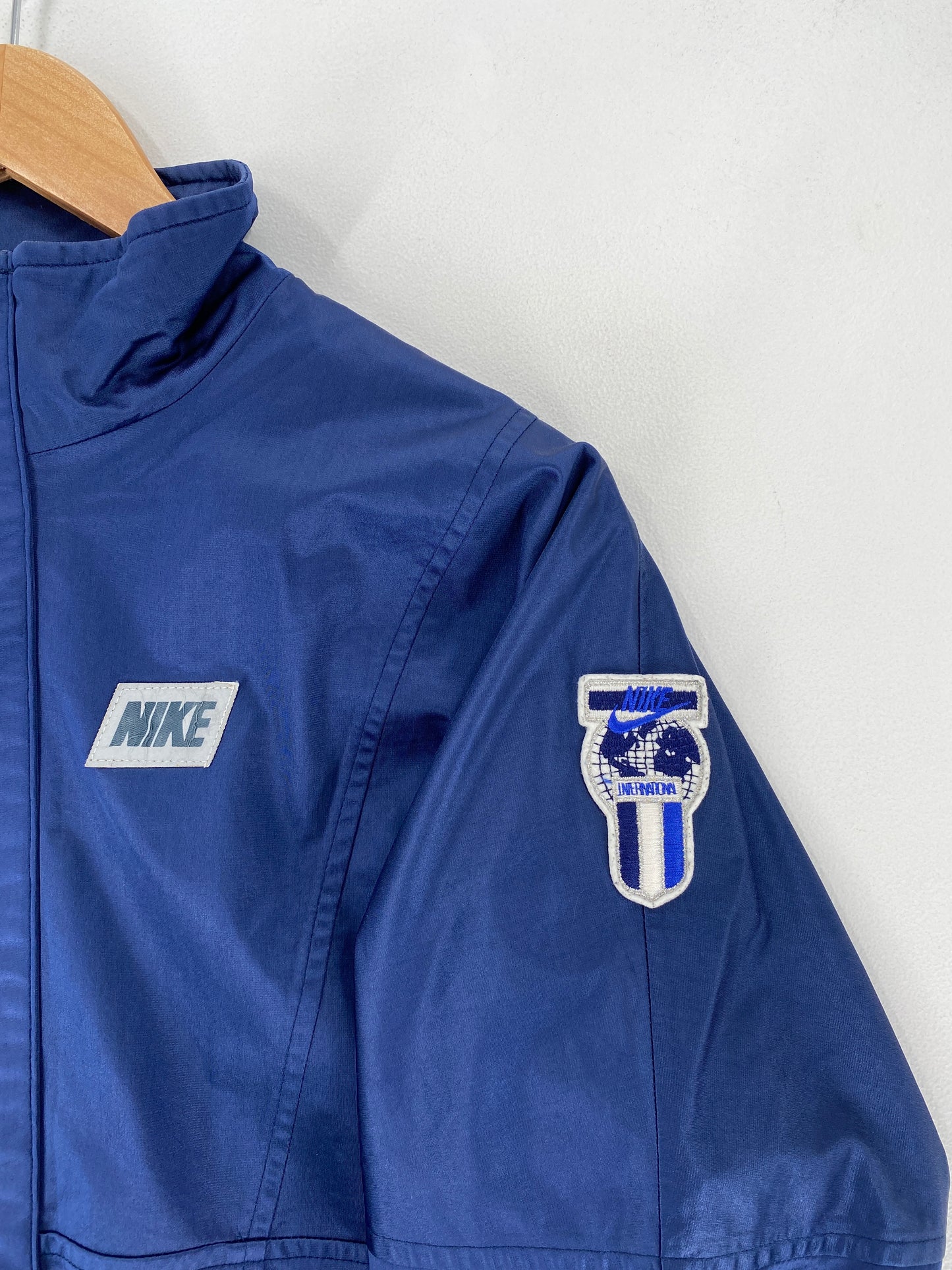 90's NIKE Silver Tag Size L Vintage Zip-up Nylon Jacket / G5162N