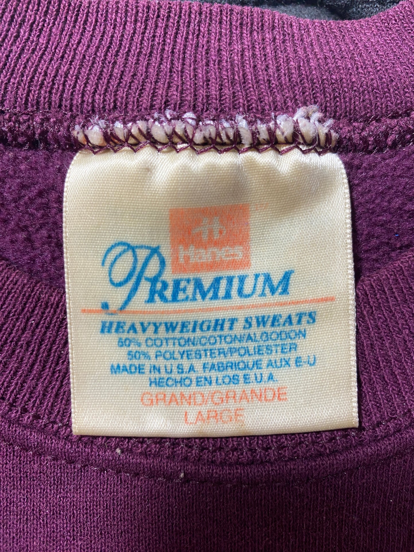 90's HANES TWO TONE PLAIN Made in USA Size L Vintage Sweat-Shirt / F4502S