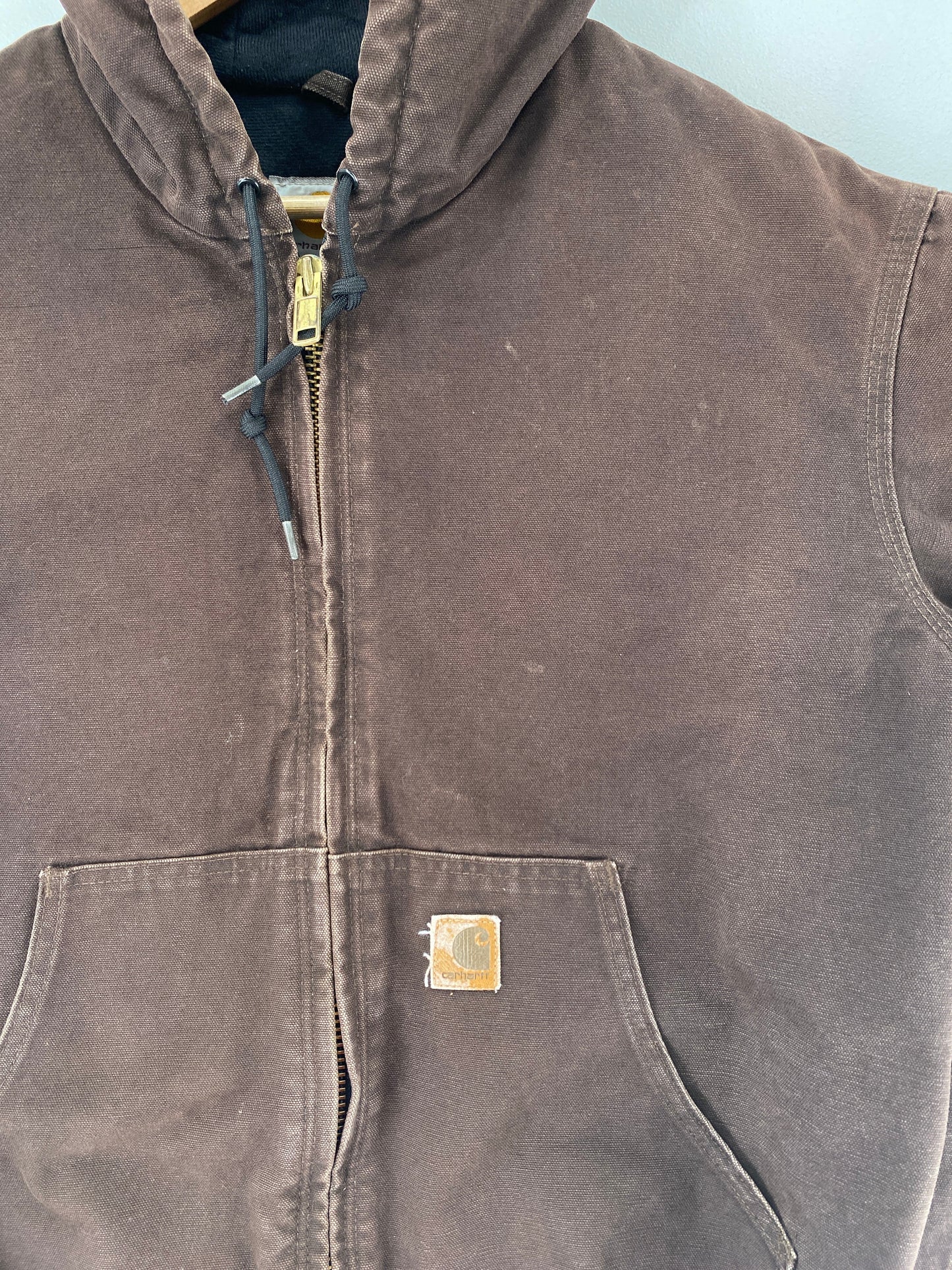 .Vintage CARHARTT Size L Zip-Up Duck Jacket / F7306J