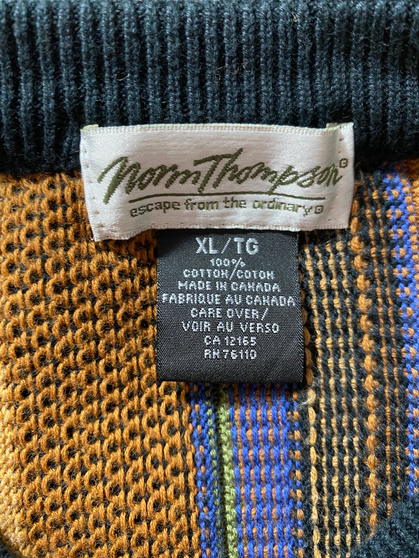 Vintage NORM THOMPSON Size XL Cotton Knit Sweater / G4627K