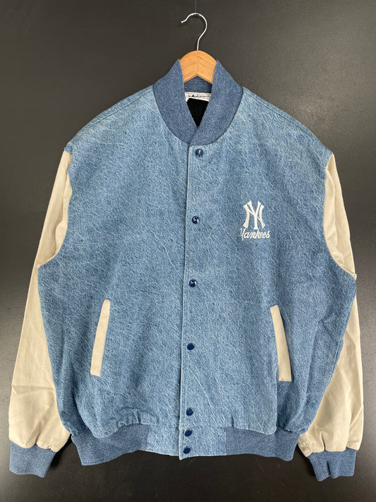 90’s Remake ADIDAS x NEW YORK YANKEES Size XL Vintage MLB Denim Jacket / F5927J
