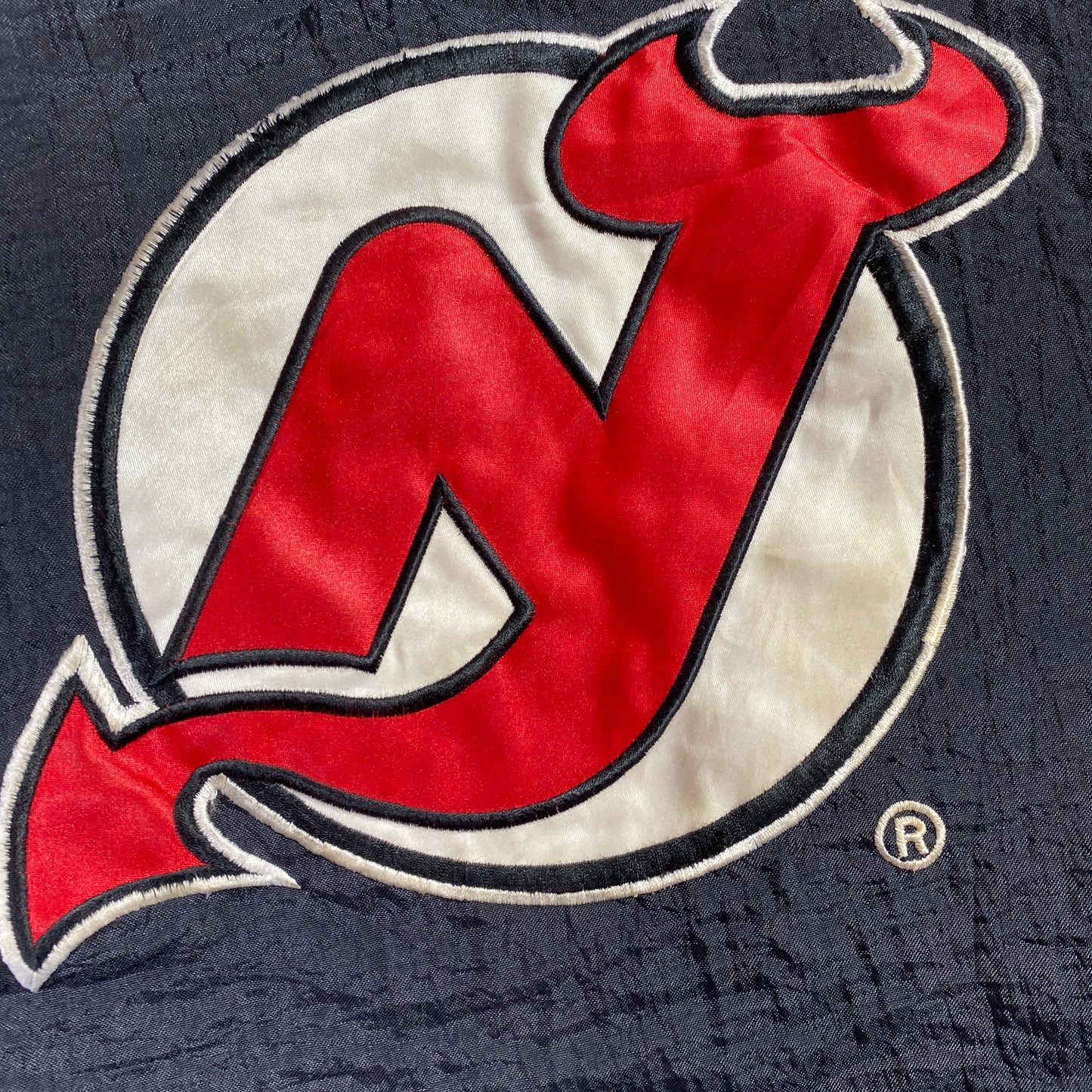 (L) 90's STARTER X DEVILS Vintage NHL Padded Nylon Jacket / A0789N
