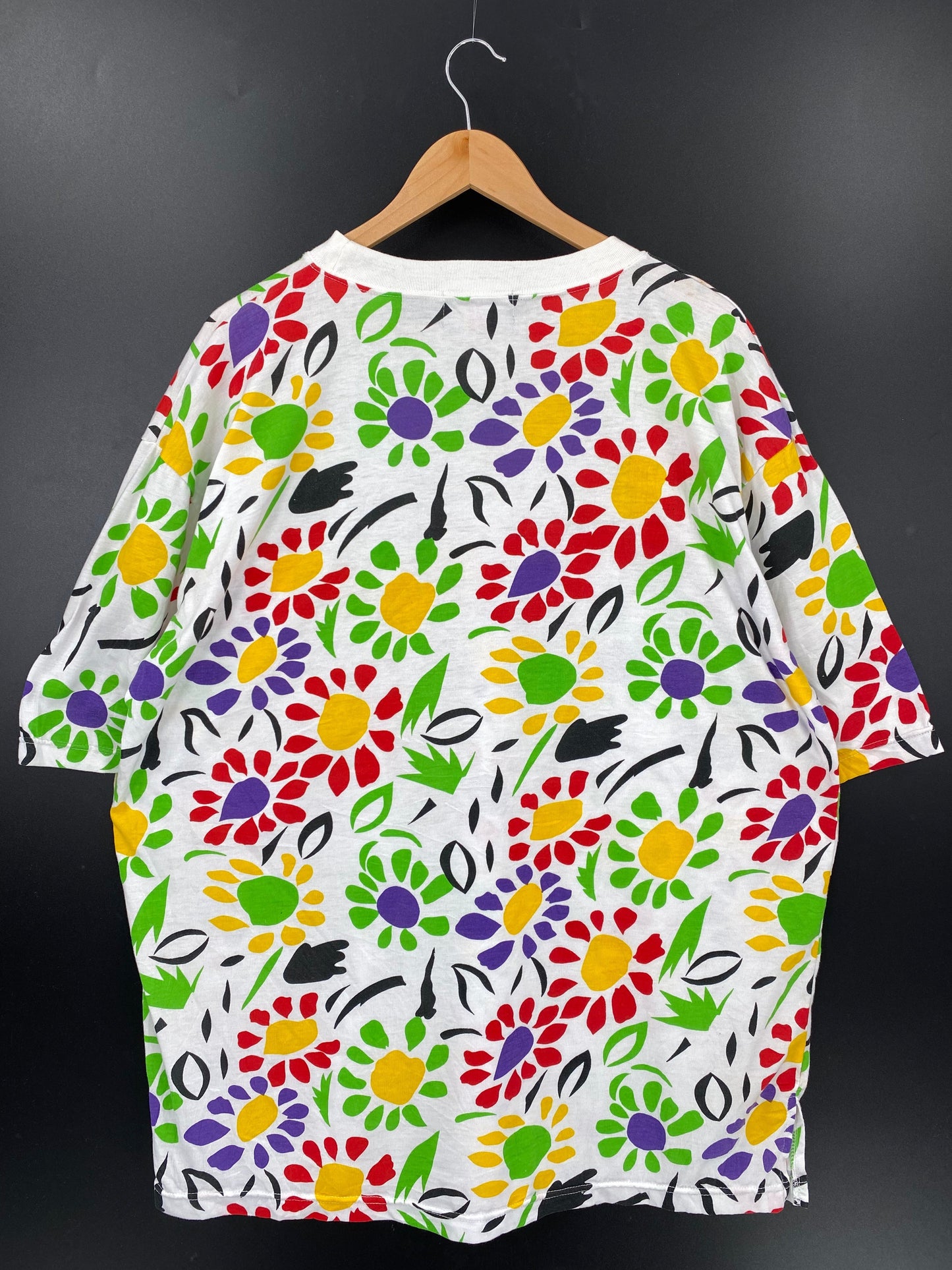 .90’s FLOWER PRINT Size L Vintage T-Shirt / F886T