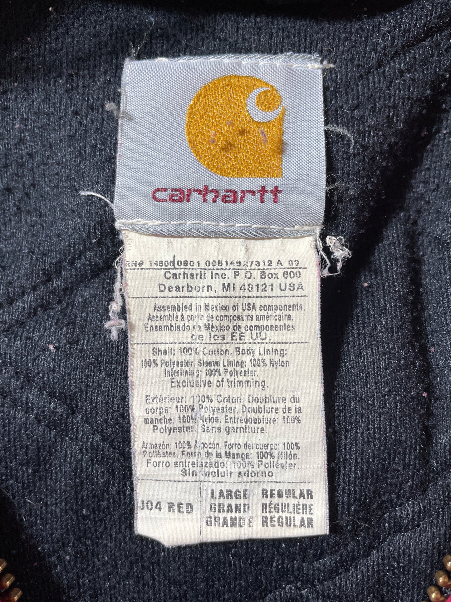 Vintage CARHARTT Size L Zip-Up Hoodie Duck Jacket / F7142J