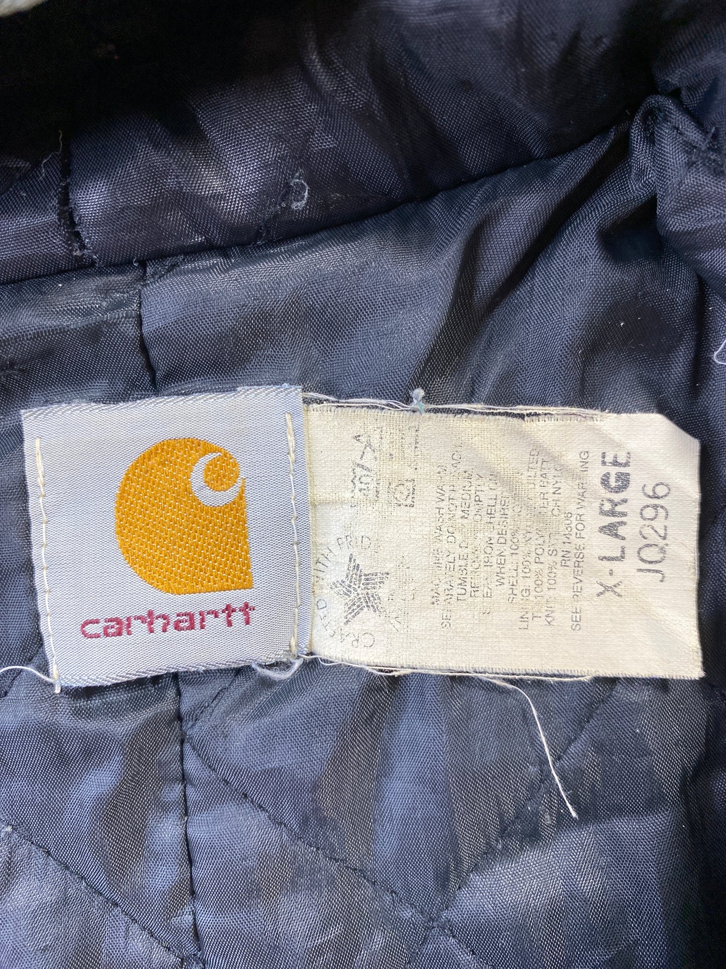 .90's CARHARTT Made in USA Size XL Zip-Up Hoodie Duck Jacket / F2949J
