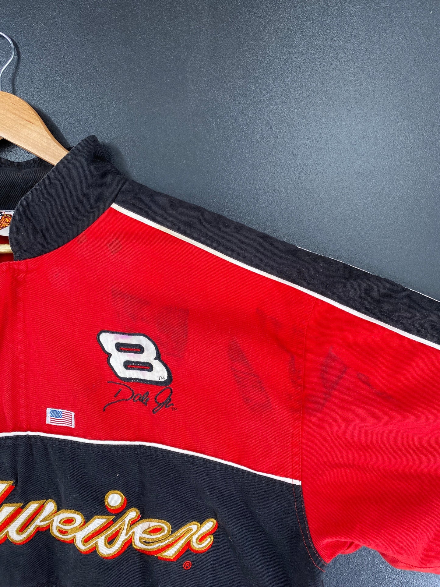 .Vintage NASCAR BUDWEISER X DALE JR Size XXL Racing Jacket / F7031J