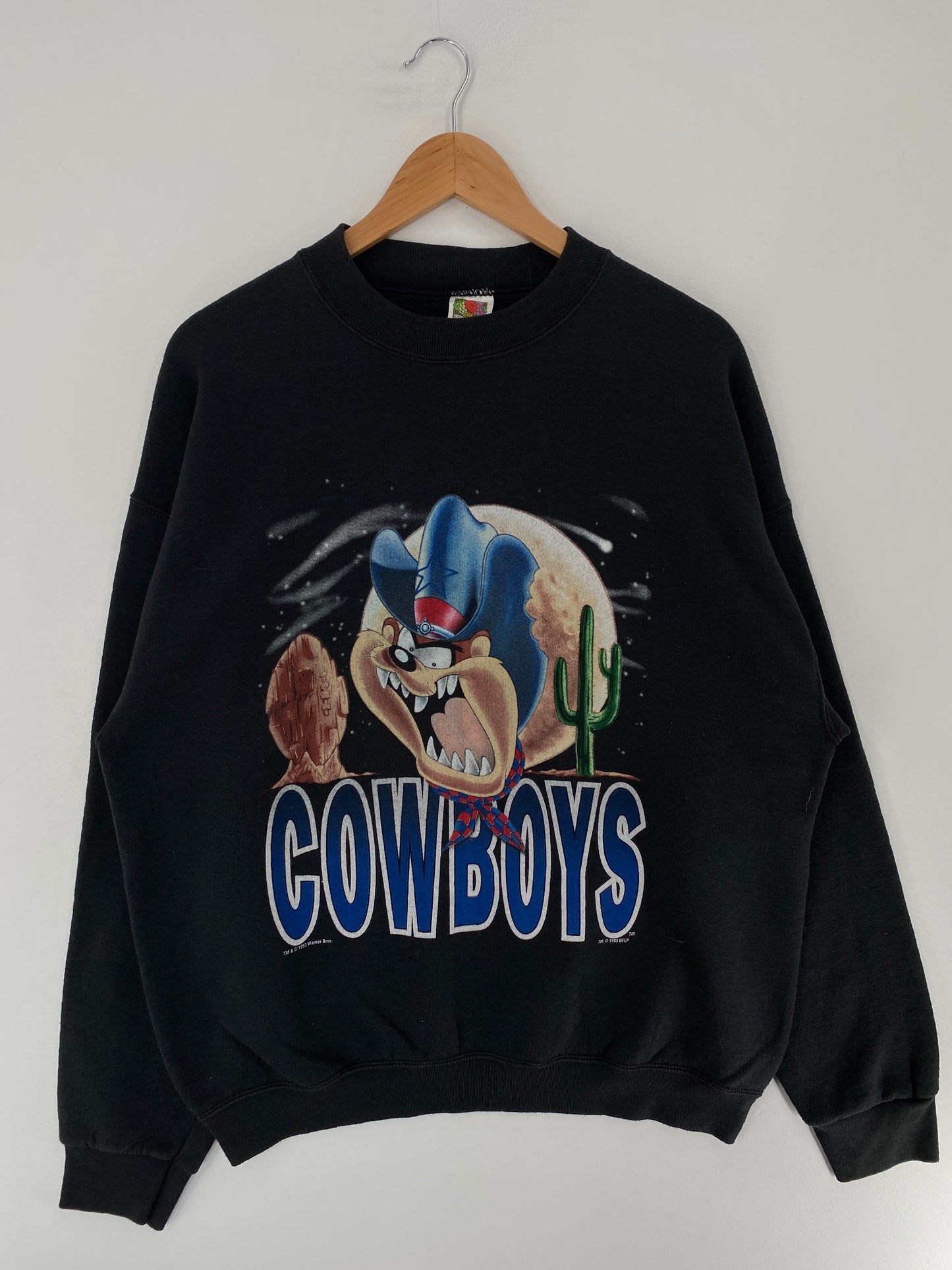 1993 DALLAS COWBOYS x TASMANIAN DEVIL Made in USA Size XL Vintage NFL Sweat / F1090S