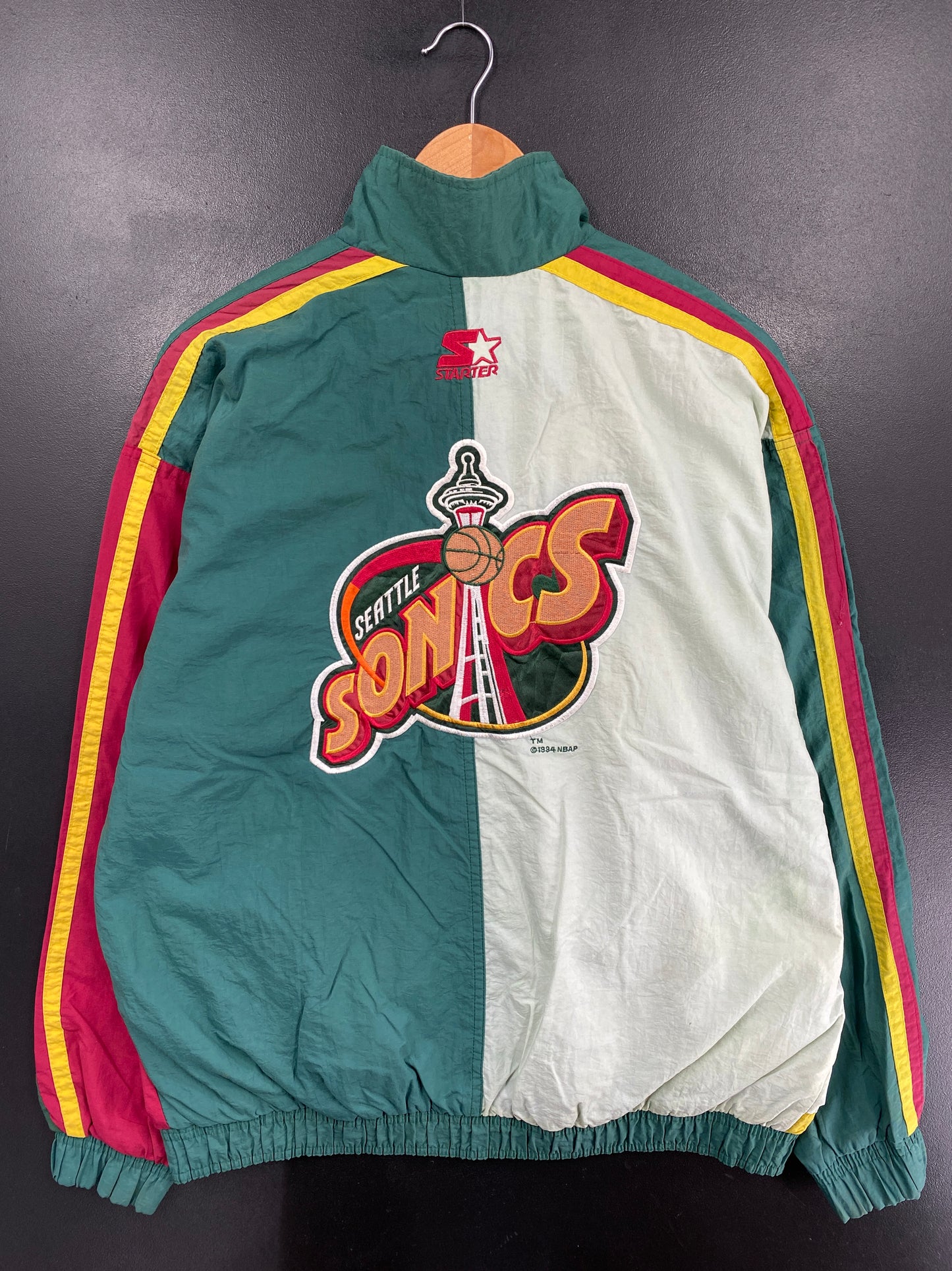 1994 STARTER X SEATTLE SUPERSONICS Size M Vintage NBA Nylon Jacket / G6280N