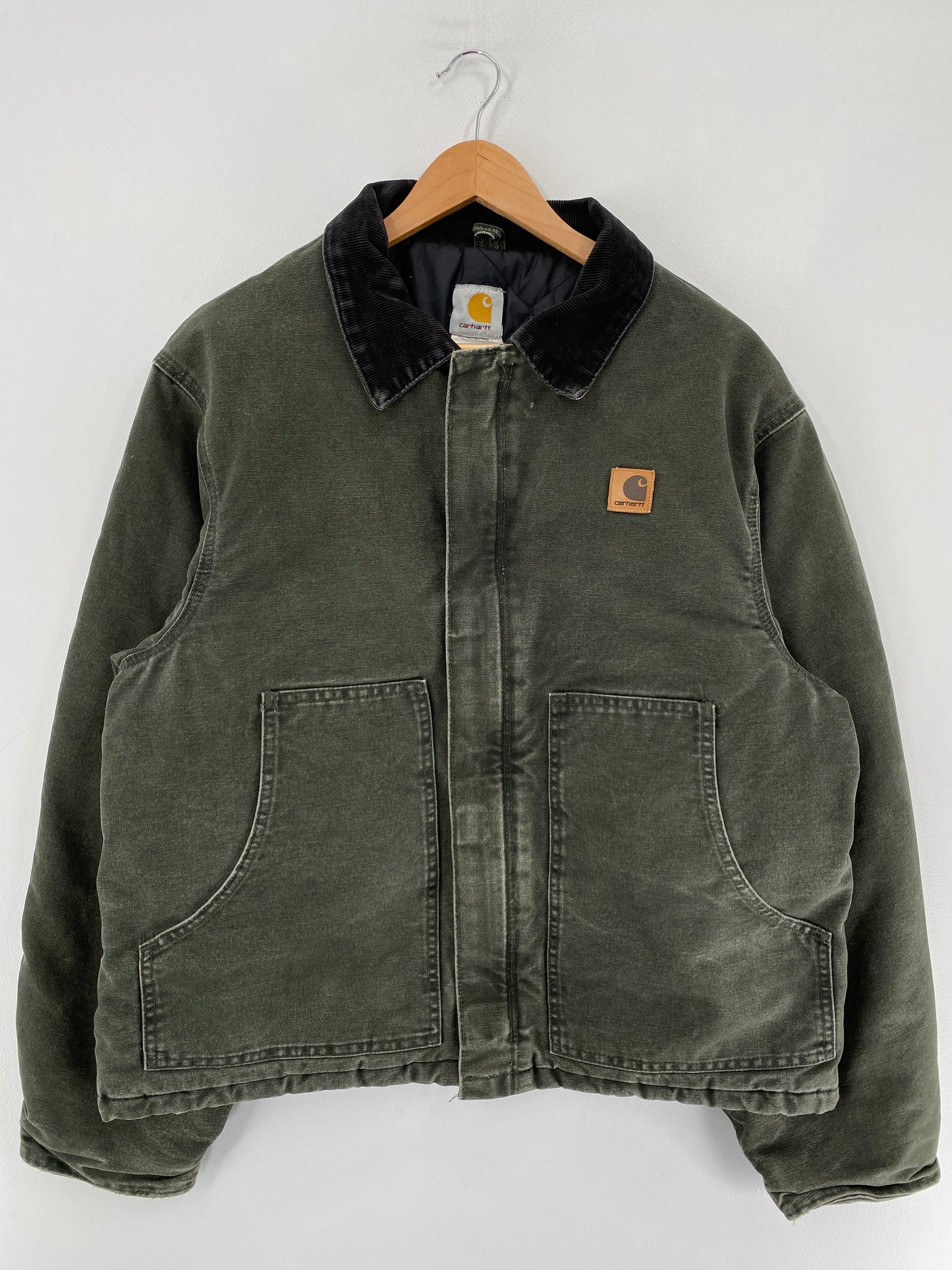 90's CARHARTT Made in USA Size L Vintage Zip-Up Duck Jacket / F4524J