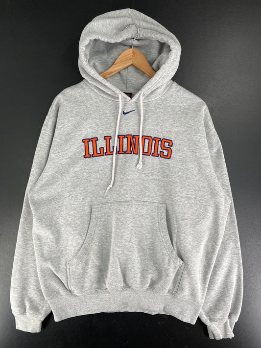 00’ NIKE x ILLINOIS Size M College Hoodie Sweat shirt / F3829S
