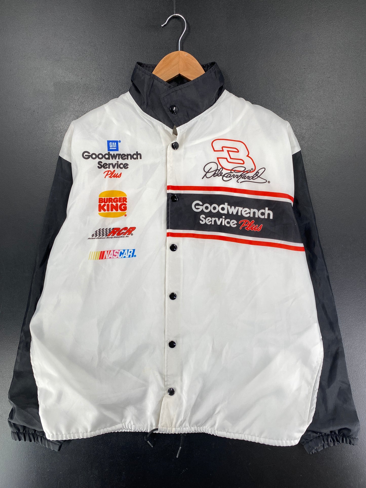 90's GOODWRENCH SERVICE DALE EARNHARDT Made in USA Size L Racing Nylon Jacket / G5839N