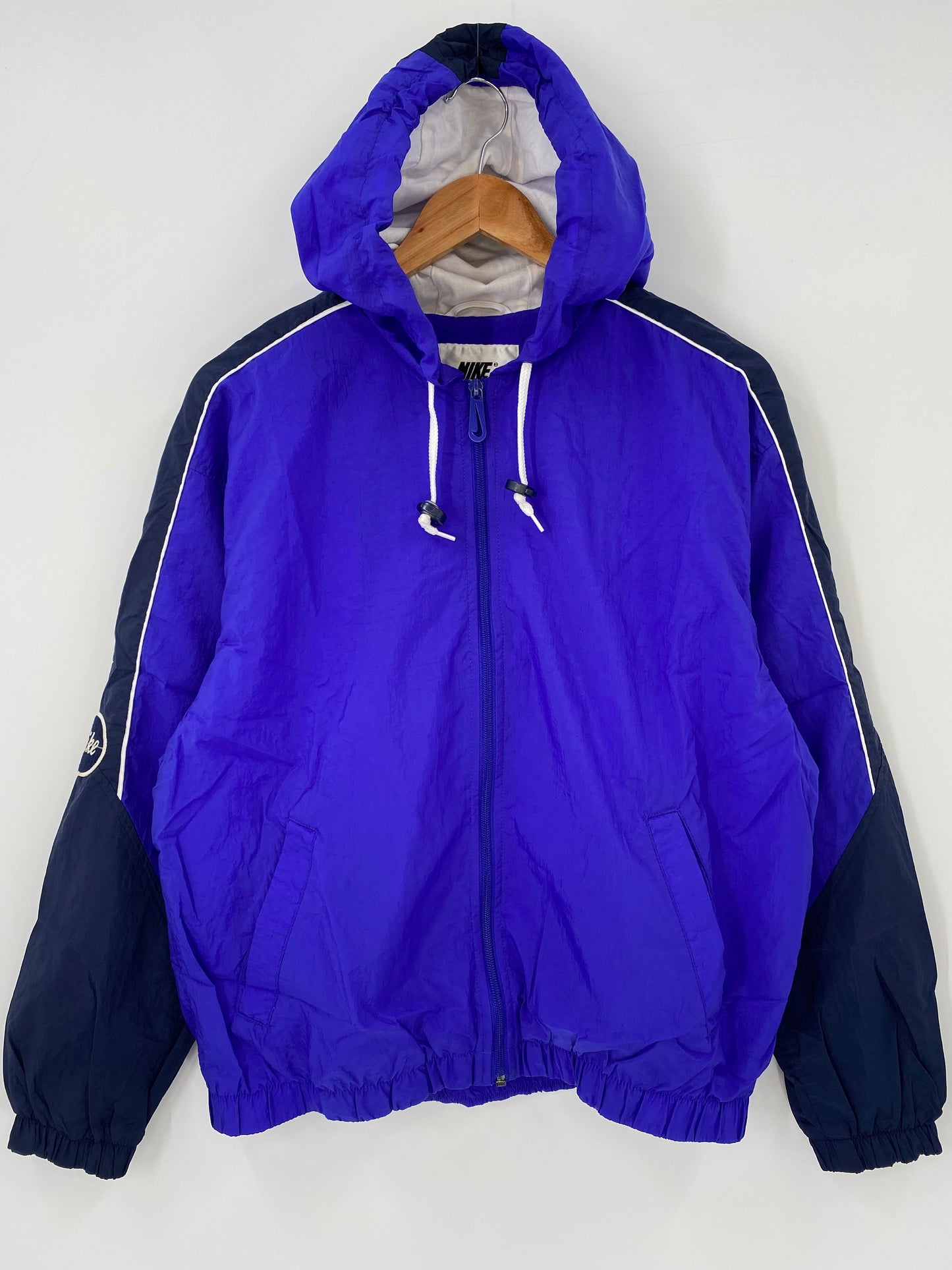 .90’s NIKE Size Ladies M Vintage Hoodie Nylon-Jacket / E8506N