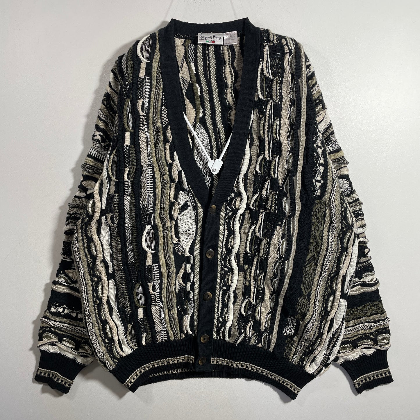 (XL) Vintage 3D COOGI-Style Knit Cardigan / A1145K
