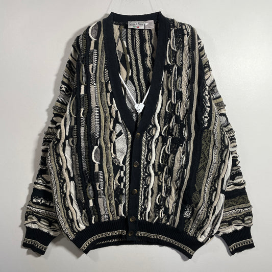 (XL) Vintage 3D COOGI-Style Knit Cardigan / A1145K