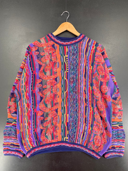 Vintage 3D COOGI-Style Size L Knit Sweater / G1409K